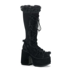 Demonia Camel-311 - Black Veggie Suede