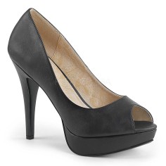 CHLOE-01 - Black Faux Leather