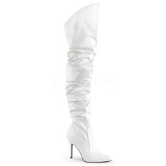Classique-3011 - White Faux Leather  