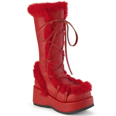 Demonia Cubby-311 - Red Vegan Leather