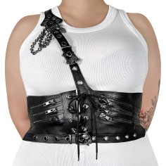 Da-105 - Body Harness - Black Vegan Leather