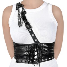 Da-105 - Body Harness - Black Vegan Leather