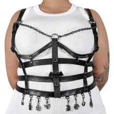 Da-118 - Body Harness - Black Vegan Leather