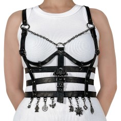 Da-118 - Body Harness - Black Vegan Leather
