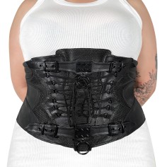 Da-310 - Corset - Black Vegan Leather