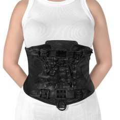 Da-310 - Corset - Black Vegan Leather