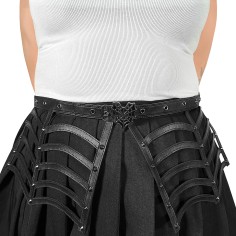 Da-315 - Waist Suspender - Black Vegan Leather
