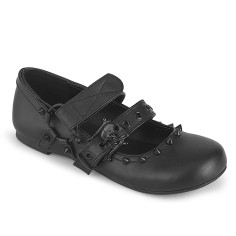 Daisy-08 - Black Vegan Leather