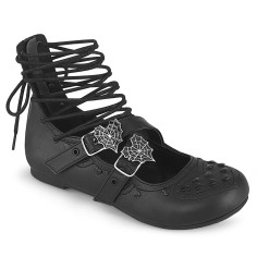 Daisy-11 - Black Vegan Leather