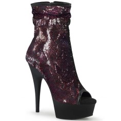 Delight-1008SQ - Burgundy Sequins Black Matte  