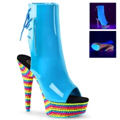 DELIGHT-1018RBS - Neon Blue Patent Neon Multi