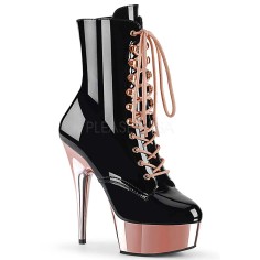 Delight-1020 - Black Pat Rose Gold Chrome  