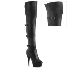 Delight-3018 - Black Str Faux Leather Matte
