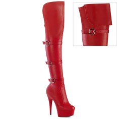 Delight-3018 - Red Stretch Faux Leather Matte