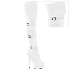 Delight-3018 - White Stretch Faux Leather Matte