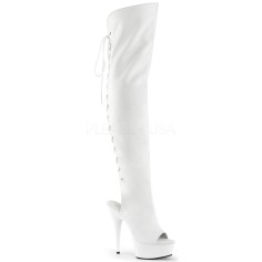 DELIGHT-3019 - White Faux Leather White