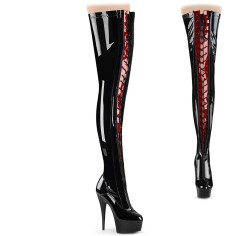 Delight-3027 - Black Red Stretch Patent
