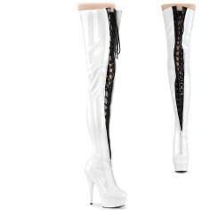 Delight-3027 - White Black Stretch Patent
