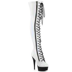 Delight-3029 - White Stretch Hologram Patent Black Matte