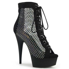 Delight-600-33RM - Black Faux Suede RS Mesh Matte