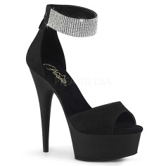 Delight-625 - Black Faux Suede Matte  