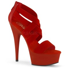Delight-669 - Red Faux Leather Matte  