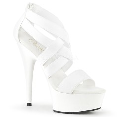 Delight-669 - White Faux Leather  