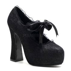 Demon-11 - Black Satin-Black Lace