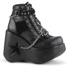 Dynamite-101 - Black Vegan Leather Suede  