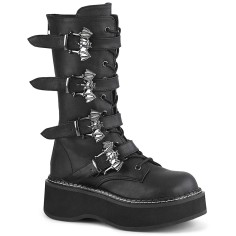 Emily-322 - Black Vegan Leather  