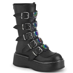 Emily-330 - Black Vegan Leather  