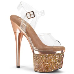 Esteem-708CHLG - Clear Rose Gold Chrome Multi Glitter  