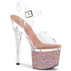 Esteem-708LG - Clear Rose Gold Glitter