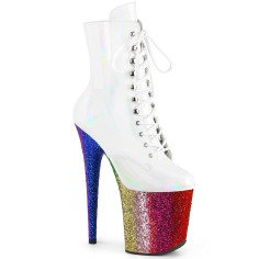 Flamingo-1020HG - White Hologram Patent Rainbow Glitter