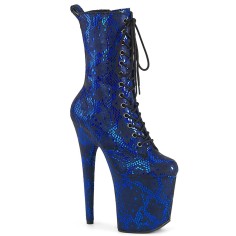 Flamingo-1040SPF - Blue Metallic Snake Print Fabric M