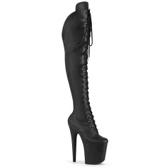 Flamingo-3014 - Black Stretch Faux Leather Matte