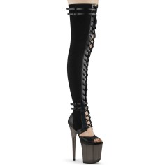 Flamingo-3027 - Black Faux Suede Leather  