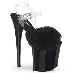 Flamingo-808FUR - Black Faux Fur Clear