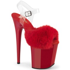 Flamingo-808FUR - Red Faux Fur Clear