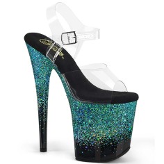 Flamingo-808SS - Clear Black Turquoise Multi Glitter