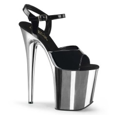FLAMINGO-809 - Black Patent Silver Chrome