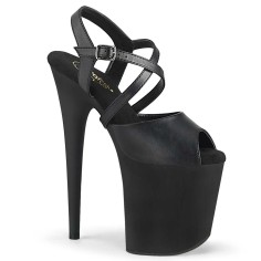 Flamingo-824 - Black Faux Leather Matte  
