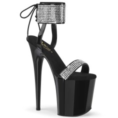 Flamingo-870 - Black Patent Rhinestones
