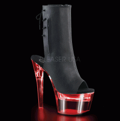 Flashdance-1018-7 - Black Faux Leather Clear  