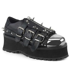Gravedigger-03 - Black Vegan Leather  