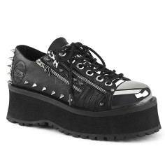 Gravedigger-04 - Black Vegan Leather  