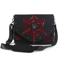 Hb-662 CrossBody Bag- Black Red