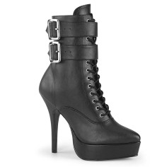 Indulge-1026 - Black Faux Leather  