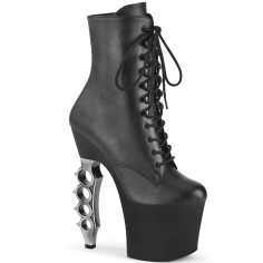 Irongrip-1020 - Black Faux Leather Matte Silver  