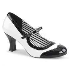 Jenna-06 - White Black Pat  